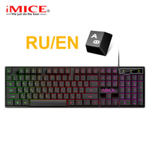 Load image into Gallery viewer, Gaming Keyboard RGB Backlit Keyboard With Silent Gaming Mouse Set Russian Keyboard Mouse Gamer Kit For Computer Game PC Laptop