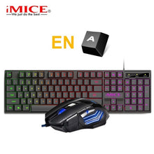 Load image into Gallery viewer, Gaming Keyboard RGB Backlit Keyboard With Silent Gaming Mouse Set Russian Keyboard Mouse Gamer Kit For Computer Game PC Laptop