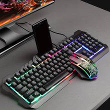Load image into Gallery viewer, Wired Gaming Keyboard Mouse Combo Set Colorful LED Backlit Desktop Computer Gaming Keyboad Lighted Laptop Gaming Mouse