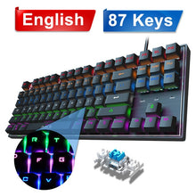 Load image into Gallery viewer, Gaming Keyboard Mechanical Keyboard Backlight RGB Backlit Game Keyboards Russian Keycaps for Gamer PC Computer Gaming Keyboard