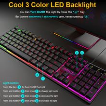 Load image into Gallery viewer, Gaming Keyboard RGB Backlit Keyboard With Silent Gaming Mouse Set Russian Keyboard Mouse Gamer Kit For Computer Game PC Laptop