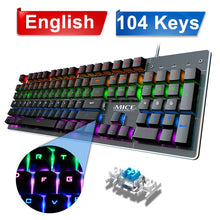 Load image into Gallery viewer, Gaming Keyboard Mechanical Keyboard Backlight RGB Backlit Game Keyboards Russian Keycaps for Gamer PC Computer Gaming Keyboard
