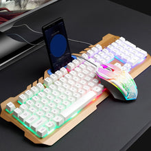 Load image into Gallery viewer, Wired Gaming Keyboard Mouse Combo Set Colorful LED Backlit Desktop Computer Gaming Keyboad Lighted Laptop Gaming Mouse
