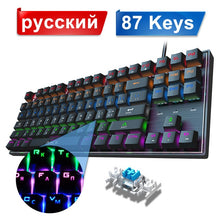 Load image into Gallery viewer, Gaming Keyboard Mechanical Keyboard Backlight RGB Backlit Game Keyboards Russian Keycaps for Gamer PC Computer Gaming Keyboard