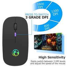 Load image into Gallery viewer, Wireless Mouse Bluetooth RGB Rechargeable Mouse Wireless Computer Silent Mause LED Backlit Ergonomic Gaming Mouse For Laptop PC
