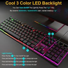 Load image into Gallery viewer, Gaming Keyboard RGB Backlit Keyboard With Silent Gaming Mouse Set Russian Keyboard Mouse Gamer Kit For Computer Game PC Laptop
