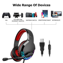 Load image into Gallery viewer, 3.5mm Gaming Headset Mic LED Headphones Stereo USB Wired Gamer Headphone with 50MM Driver For Computer PC Laptop XBOX / PS4
