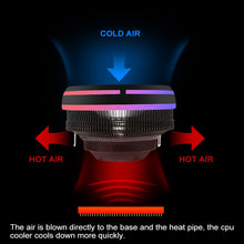 Load image into Gallery viewer, Aigo CPU Cooler 120mm PWM Fan 12V 4Pin RGB Air CPU Cooling Computer LGA 1150 1151 1155 1366 I3 I5 I7 AM3 AM4 Quiet PC CPU Cooler
