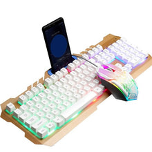 Load image into Gallery viewer, Wired Gaming Keyboard Mouse Combo Set Colorful LED Backlit Desktop Computer Gaming Keyboad Lighted Laptop Gaming Mouse
