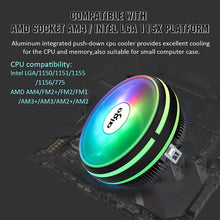 Load image into Gallery viewer, Aigo CPU Cooler 120mm PWM Fan 12V 4Pin RGB Air CPU Cooling Computer LGA 1150 1151 1155 1366 I3 I5 I7 AM3 AM4 Quiet PC CPU Cooler
